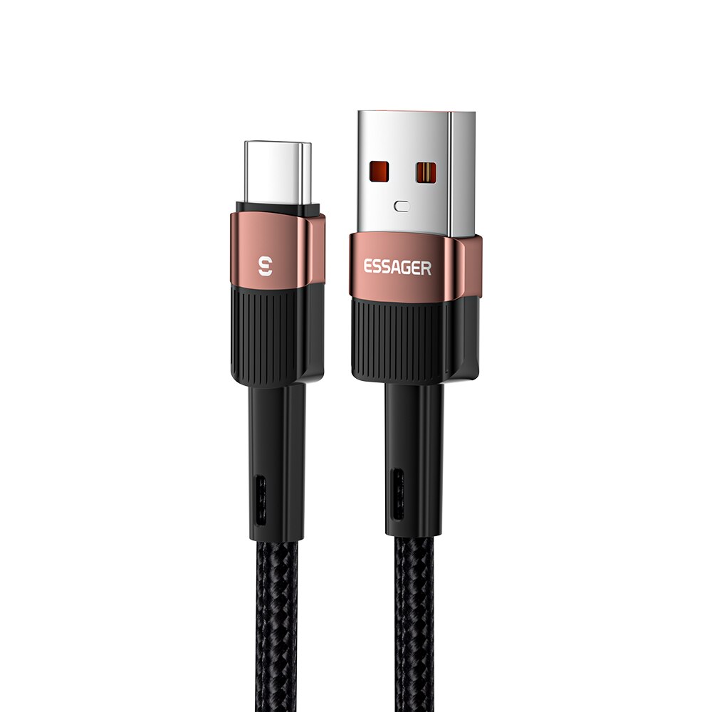 Essager cablu usb tip c 6a 66w scp pentru huawei mate 40 pro cablu de încărcare usb c pentru încărcare rapidă cablu de date pentru xiaomi samsung oppo: Maro / 2m