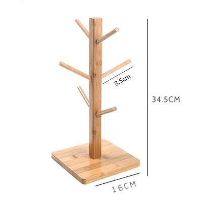 Træ kaffekop holder bøg 6 kop krus holder bordplade spisekammer stativer krus træform rack opbevaring holder stativ køkken: B