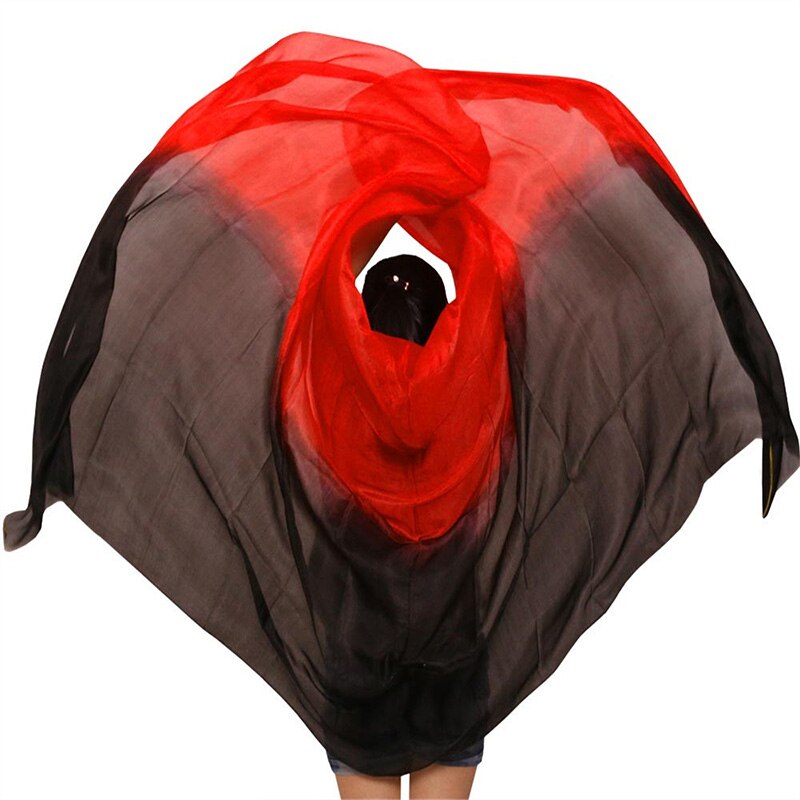 Belly Dance Props Women Belly Dance Silk Veils Belly Dance Veil For Girls Belly Dance Silk Veils black+red