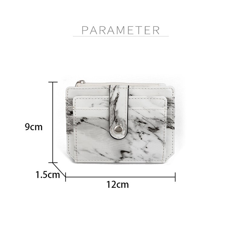 LILY QUEEN Ultra-thin Marble Alligator ID Credit Card Holder Slots Men Women Short Wallet Zipper Coin Pouch Purse