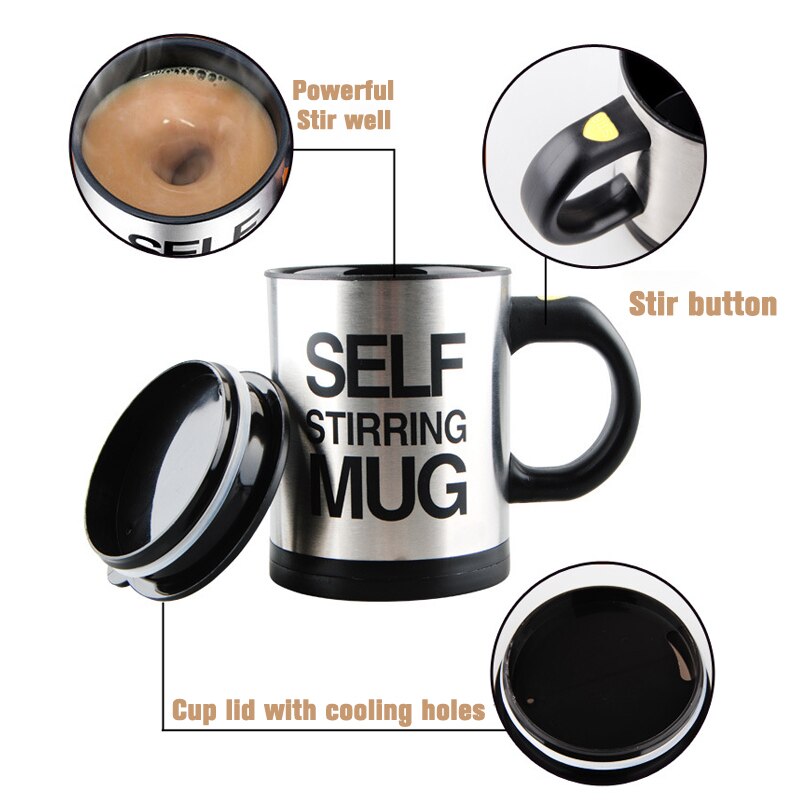 400ml Coffee Automatic Self Stirring Mug Milk Tea Coffee Mixing Mug Lazy Double InsulatedThermal Coffee Cup