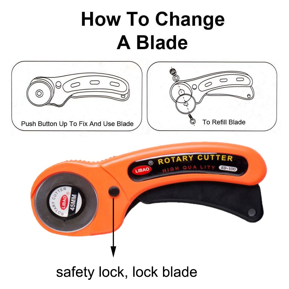 Rotary Cutter Blades 45mm Leather Cutting Tool DIY Patchwork Sewing Quilting Fit Olfa Cut Fabric Cutter Circular Blade