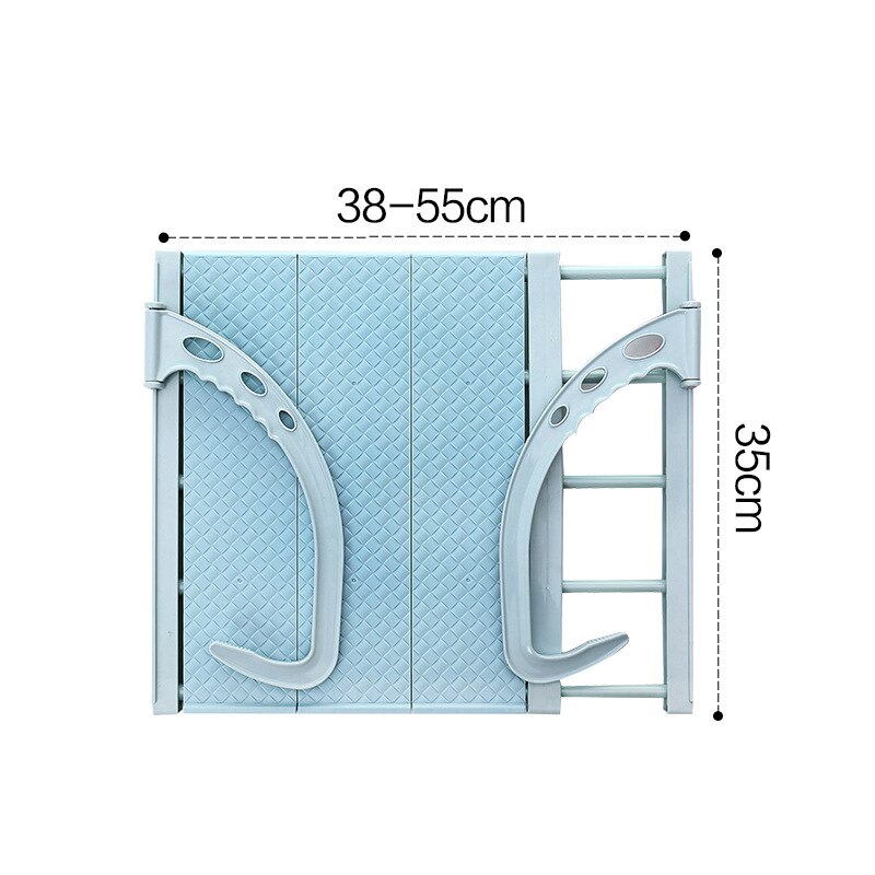 Multifunction Home Balcony Hanging Hanger Shelf Adjustable Foldable Clothes Shoes Drying Rack Holder Storage Organizer Shoe Rack: Blue-S