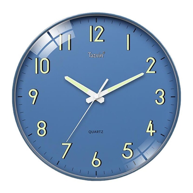 12 Inch Luminous Wall Clock Wood Nordic Wall Clock Silent Mechanism Non Ticking Clock With Night Light ABS Deco: A / 14 INCH
