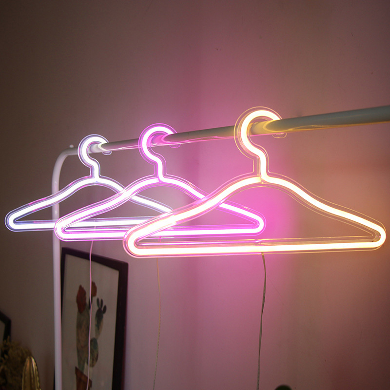 Led hanger forma luz de néon quarto casa festa decoração do casamento lâmpada de néon para o natal holliday grils presente néon luz da noite