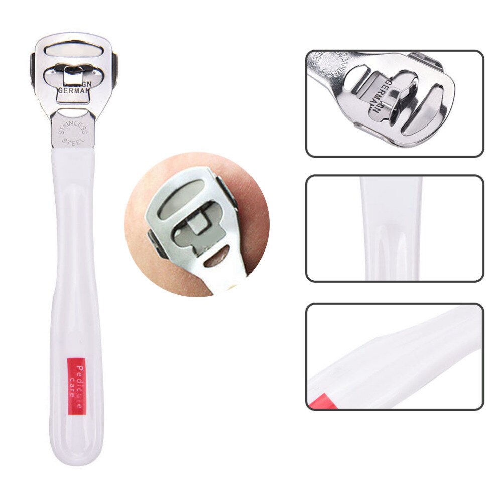 1Pcs Foot Calluses Stainless steel Remover Rasp File Callus Corn Cuticle Cutter Remover Shaver handle Cuticle shaver