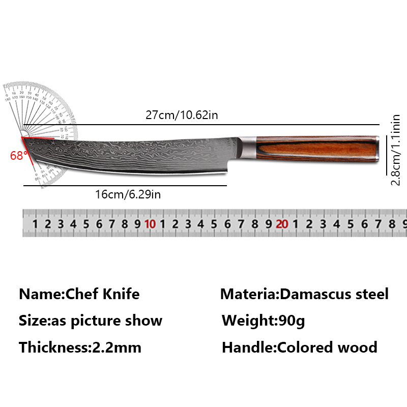67-laags Damascus staal Japanse keukenmessen Handgemaakt gesmeed koksmes Vleesmes Professioneel sushimes Kookgerei