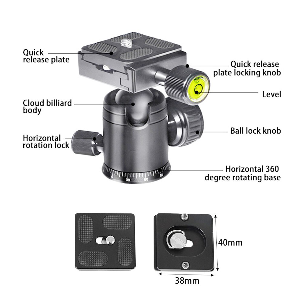 GAZ-LS08 360 Degree Rotating Panoramic Head Video DSLR Ball Head Digital Camera Tripod Head Mount For Tripod DSLR Camera