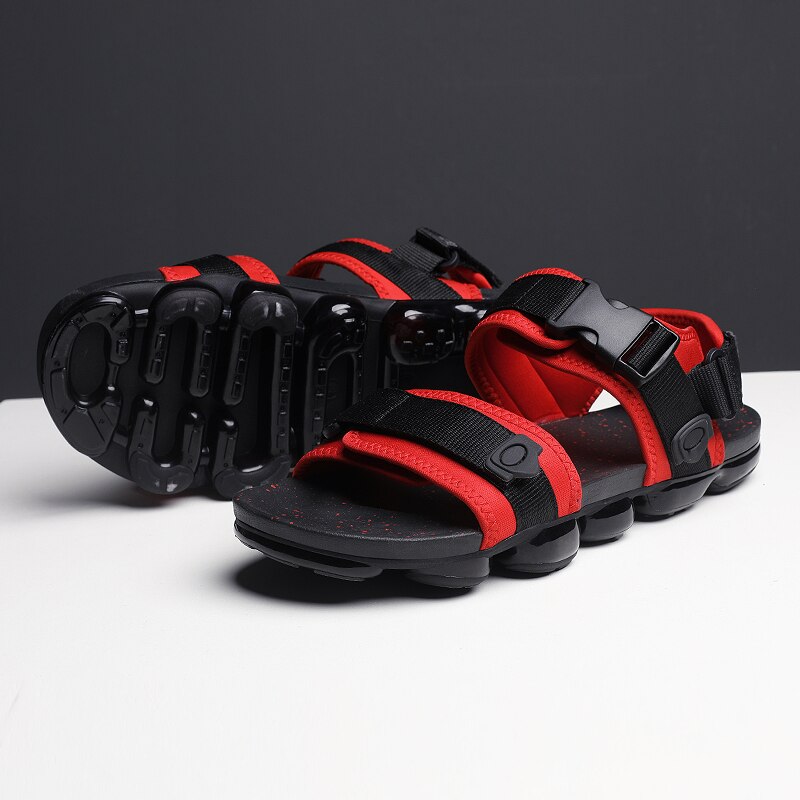 Sandalias informales para Hombre, Sandalias para Hombre, Sandalias para exteriores transpirables, cómodas Sandalias abiertas de talla grande, zapatos para Hombre EVA D045: Rojo / 45