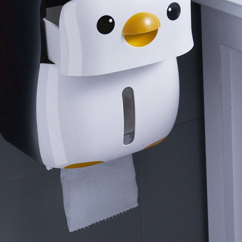 Toilet Paper Holder Penguin Free Punch Paper Roll Holder Tube Toilet Hanging Wall Roll Box Bathroom Product