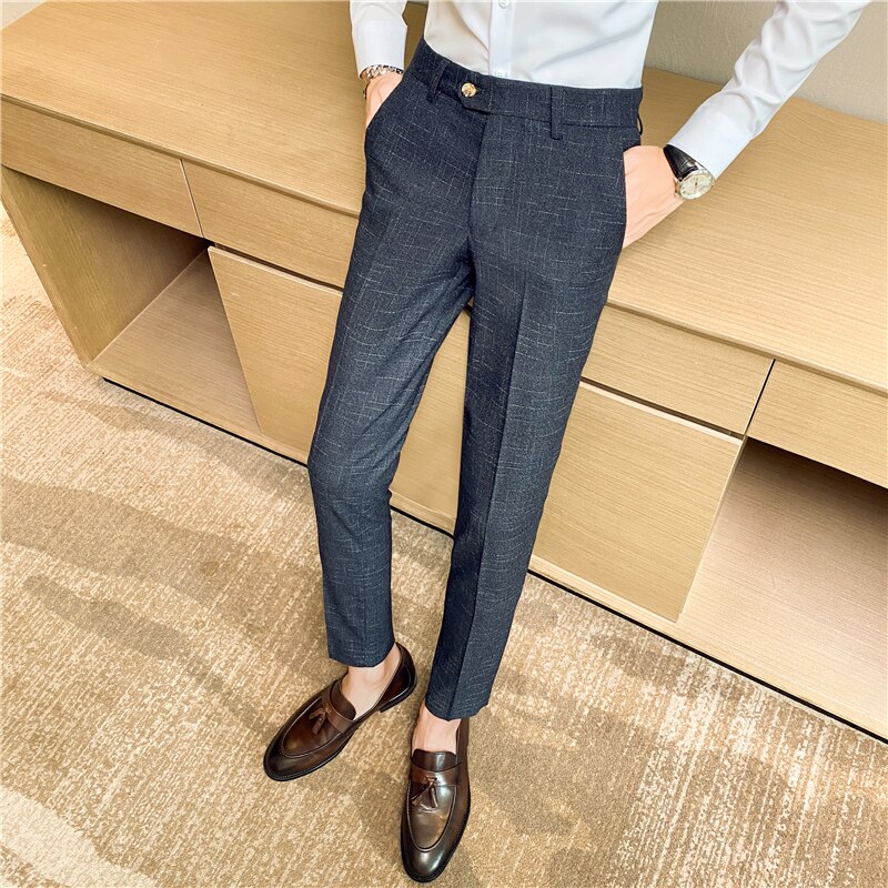 Herfst Formele Pak Broek Mannen Mode Slanke Kantoor Sociale Casual Broeken Wedding Bruidegom Jurk Broek Kostuum Homme