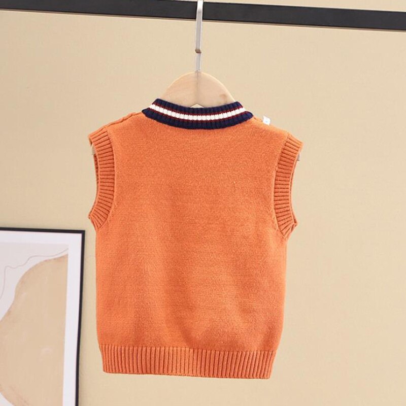 Wiosna jesień śliczne bowknot sweter nastolatek chłopięcy sweter w szpic kamizelka dzieci kamizelka szkoły dziewczyny zimowe swetry