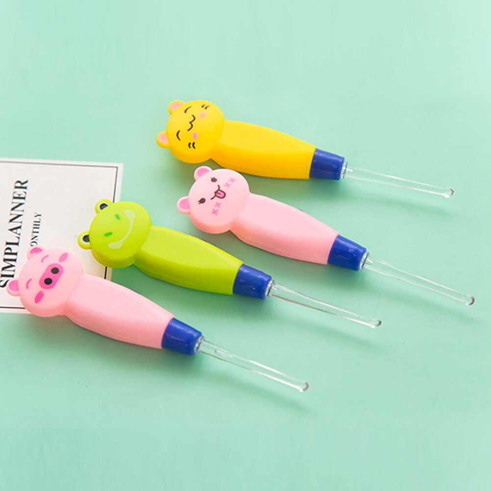 Baby vuxna bryr sig öron rengöring med lätt öronvax sked gräver lysande gräva örat spruta japansk stil