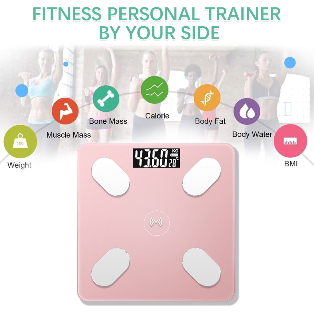 Bluetooth Body Fat Scale BMI Scale Smart Electronic ​Scales LED Digital Bathroom Weight Scale Balance Body Composition Analyzer