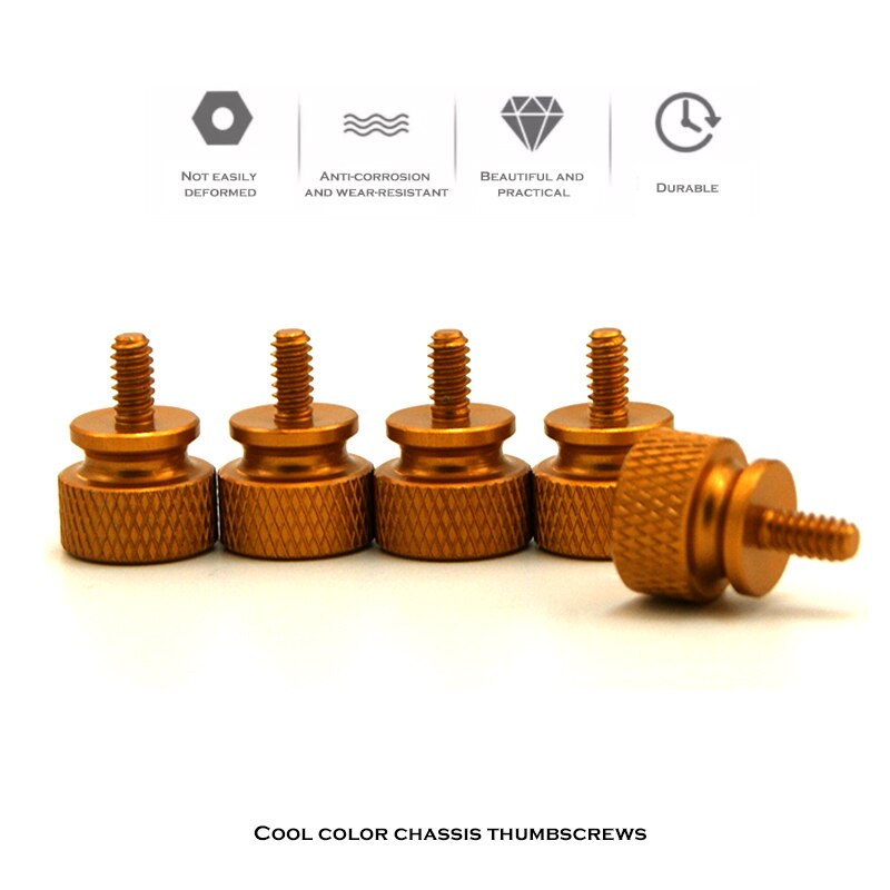 PC Cooling MOD Colorfull Hand Screws For Chassis Side Panel 5pcs