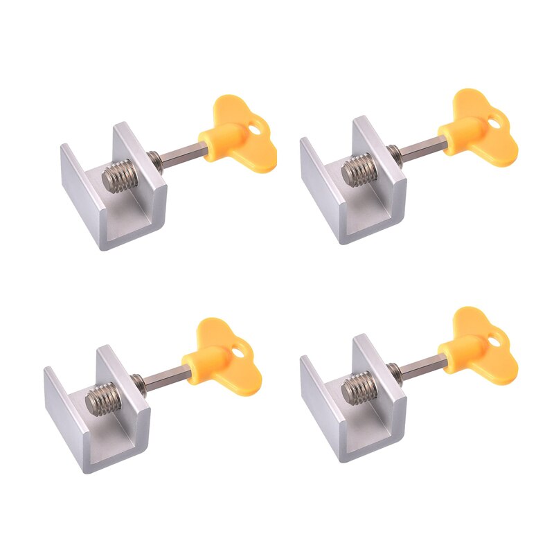 1/4/6 Sets Window Locks Window Door Frame Security Locks with Key Heavy Duty Aluminum Alloy Sliding Window Stops for Home Office: 4 pieces
