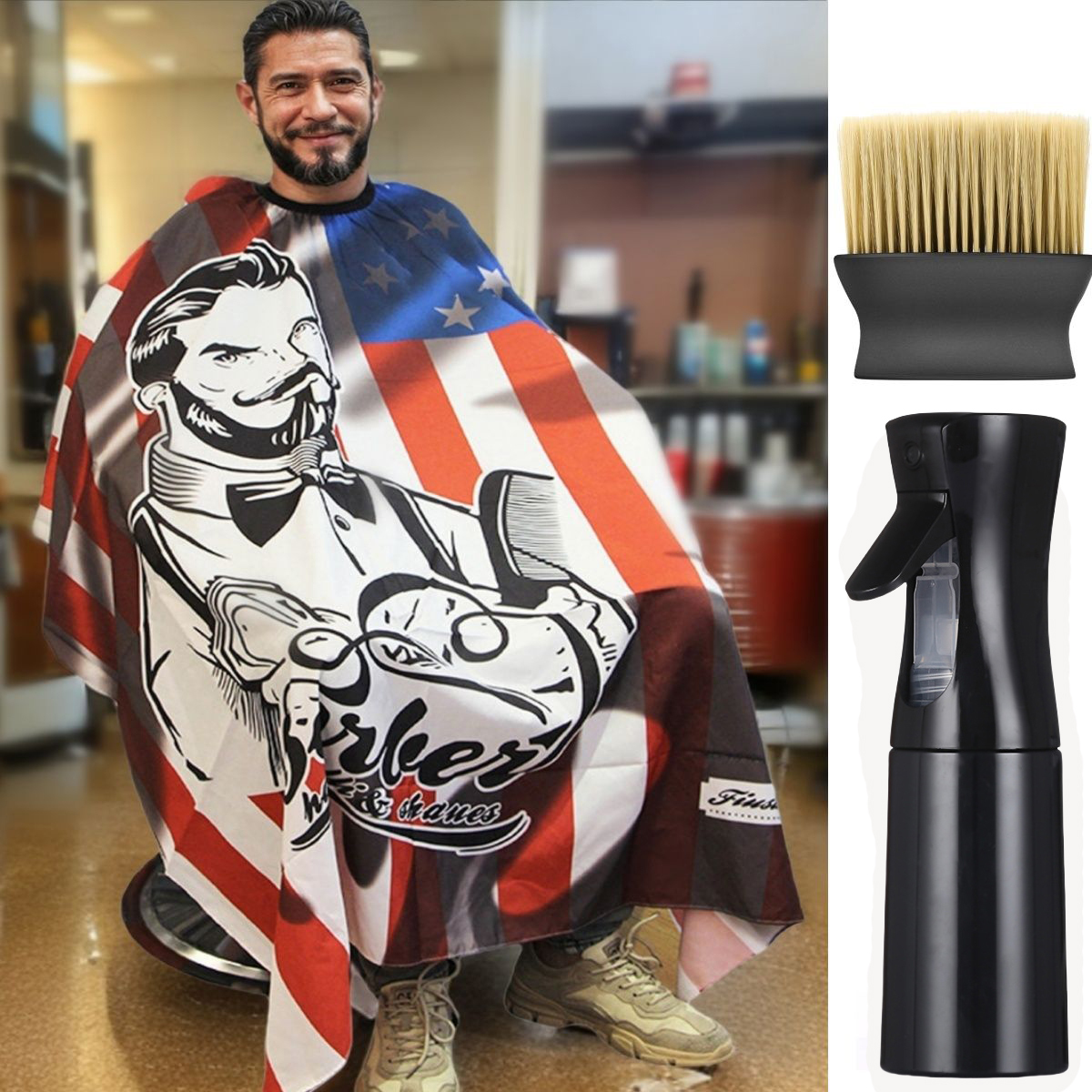 Capa de barbero Retro Para hombres y mujeres, delantal de corte de pelo, accesorios de herramientas para tela de peluquería, 1 piezas: Multicolor