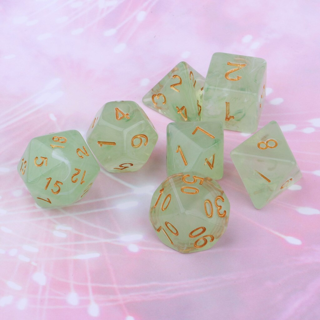 Juego de dados de 4 caras, Gema poliédrica, D4 D6 D8 D20 D & D TRPG, juego de rol