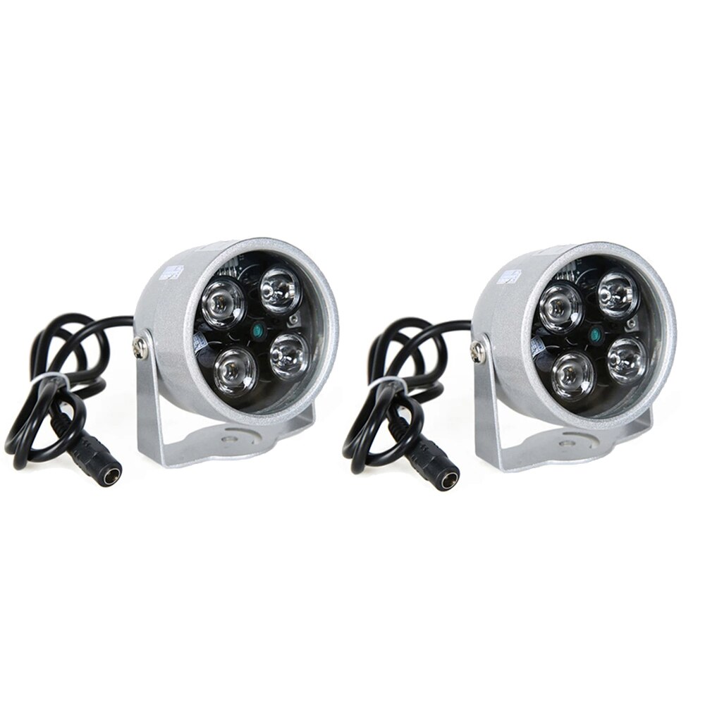 4IR LED High Power Light Infrared Illuminator IR Night Vision For CCTV Security Cameras Fill Lighting Metal Gray Dome Waterproof: Led4-S-2pc