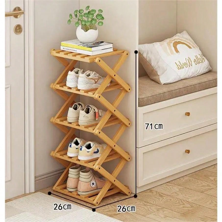 Eenvoudige Bamboe Installatie Schoenenrek 3-5 Tier Huishoudelijke Multifunctionele Opbergrek Woonkamer Slaapkamer Schoenenplank Schoenenstandaard: Silver color