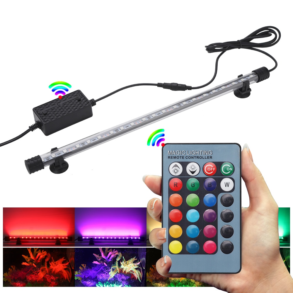 Aquarium LED Bar Light Waterproof Fish Tank Light 18-57CM Underwater Aquario Lamp Aquariums Decor Lighting 90V-220V EU/US/UK/AU