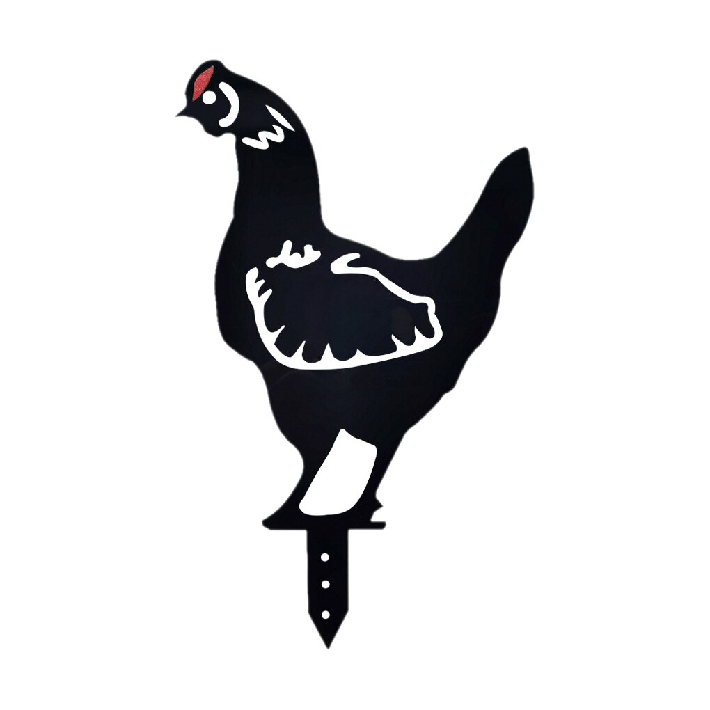 Garden Stake Chicken Shape Acrylic Yard Art Stake Waterproof Hollow Decoration Prop