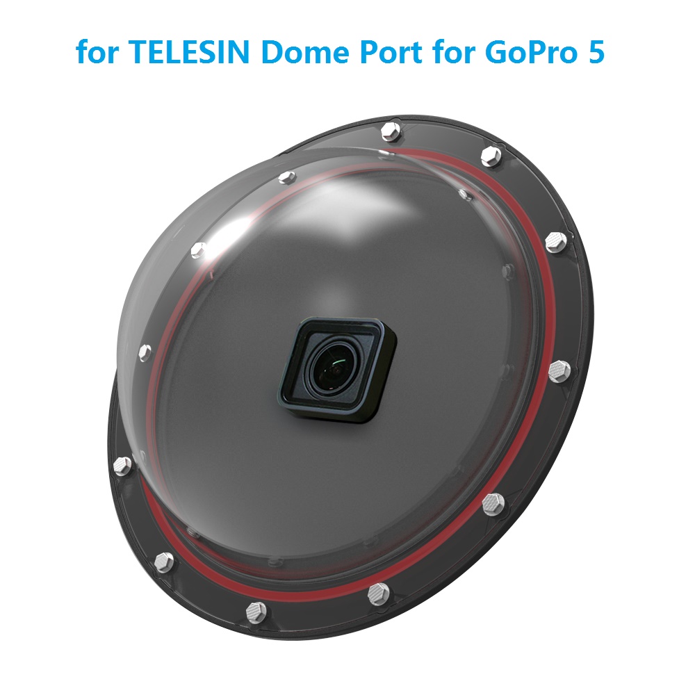 TELESIN 6 inch Dome Port Transparent Cover Replacement for GoPro Hero 5 6 7 8 9 10 Hero 4 3+ 3 Xiaomi Yi 4K 4K+ DJI Osmo Action