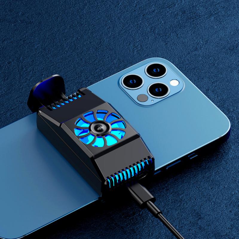 Universal Mobile Phone USB Game Cooler System Cooling Fan Gamepad Holder Stand Radiator For iphone Xiaomi Huawei samsung phone: black