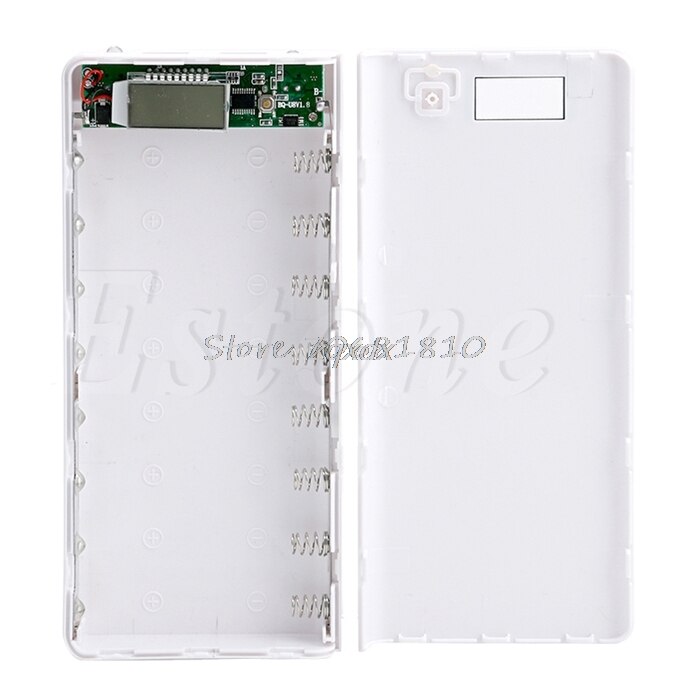 DIY USB Mobile Power Bank Charger Case Pack 8Pcs 18650 Battery Holder Case for Phone Whosale: White