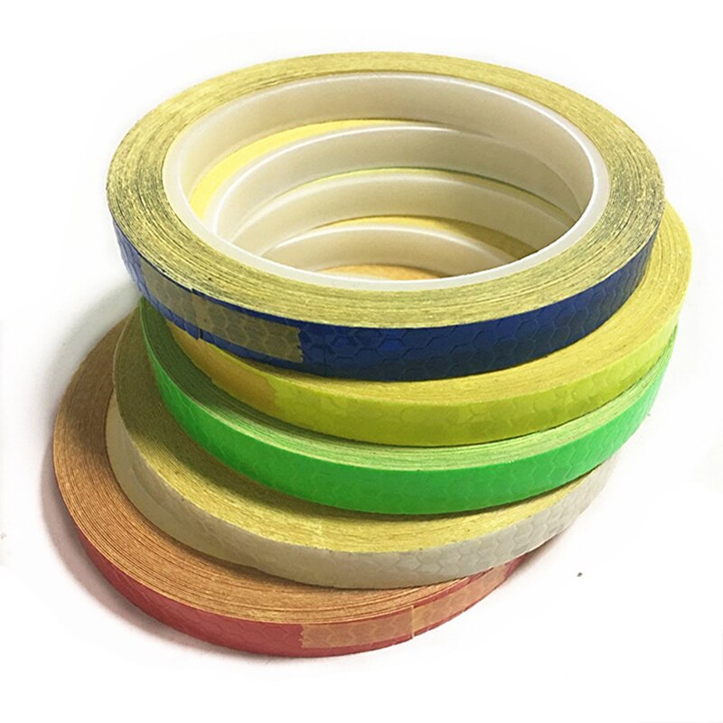 Sykkel reflekterende klistremerker sykling fluorescerende reflekterende tape mtb sykkel teip sikkerhetsdekor klistremerke tilbehør 1 cmx 8m