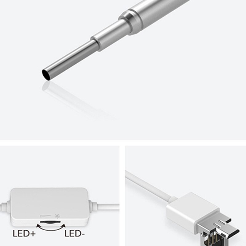 Teslong Oreille Nettoyage D'endoscope 6 Leds USB Visuelle D'oreille Cuillère 4.3mm Caméra pour Android PC Choix D'oreille D'otoscope D'endoscope Outil Santé C