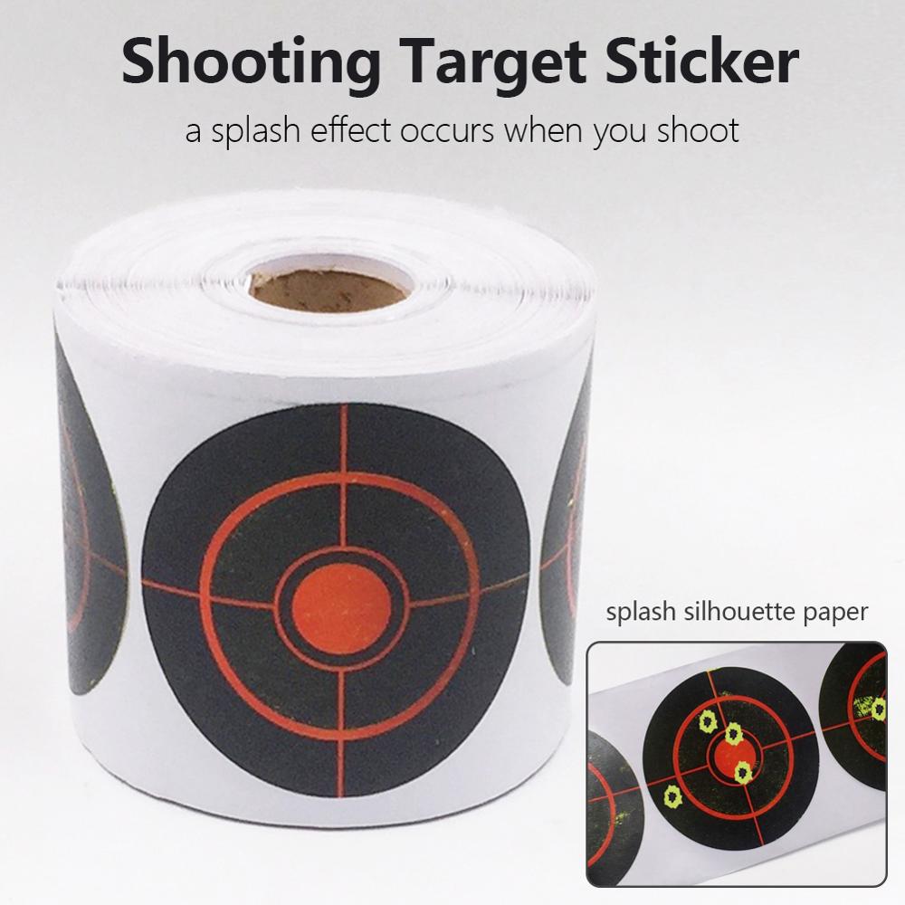 250/100 Roll Schieten Doel Sticker 7.5Cm Langdurige Duurzaam Schieten Accessoires Bullseye Spatten Doel Reactieve Sticker