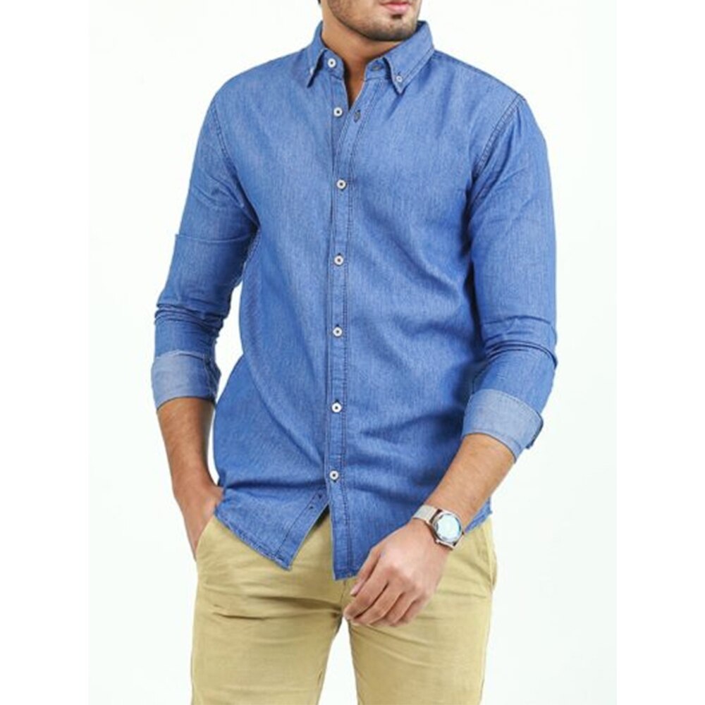 Stylish Custom Made Shirts Tailored Dress Shirts Slim Fit Denim Shirt Bespoke Shirt Casual Button Down Collar