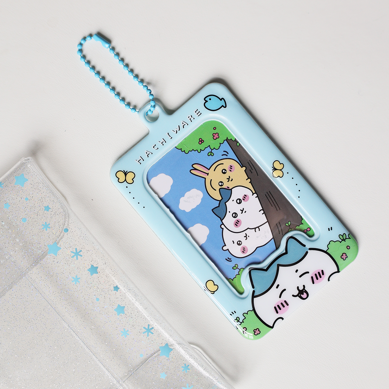 Kawaii Chikawas Hachiware Usagi 3 pulgadas foto tarjetero cubierta de tarjeta identificación de crédito tarjeta bancaria álbum foto carpeta titular llavero: Rojo