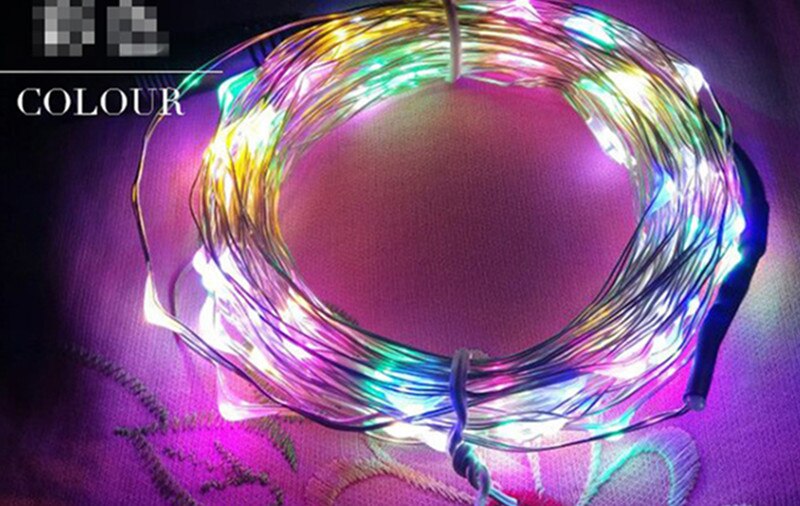 2M 5M 10M Led String Lights Battery Operated Sliver Wire Fairy garland Light,Christmas Outdoor Lights Chain Wedding Patry Decor: color / 1m No battery box