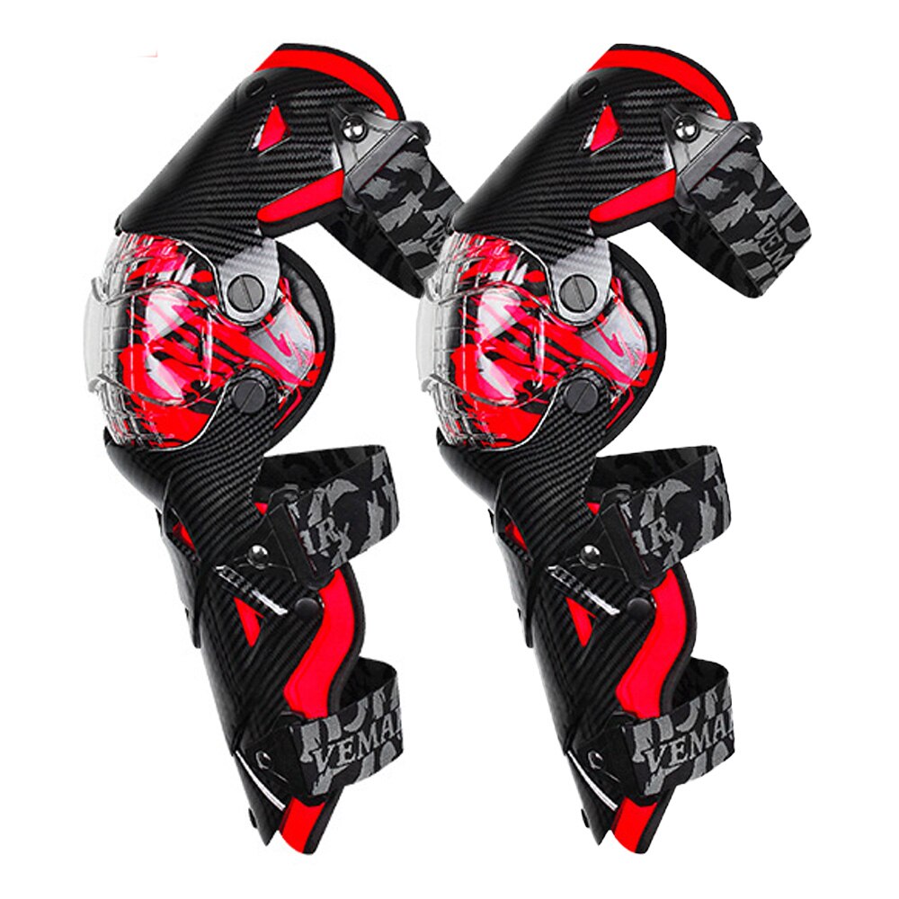 Rodilleras rosas para motocicleta para mujer, protectores de rodilla para Moto, Motocross: E-18 Red