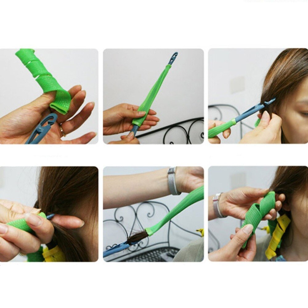 18 sztuk/zestaw DIY robić włosów rolki lokówki spiralne koło kręcenie loków różdżka bezpieczeństwa narzędzie robić układania włosów dla kobiet