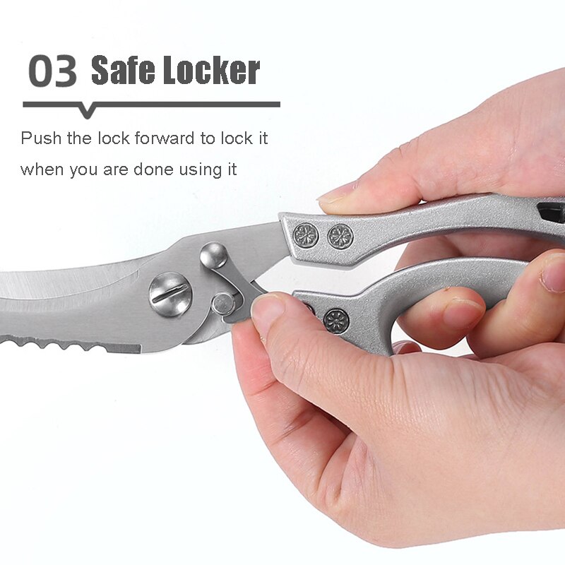 Heavy Duty Rvs Keuken Cook Schaar Gevogelteschaar Voor Bone Kip Vlees Vis Turkije Groenten Cutter Bbq Schaar