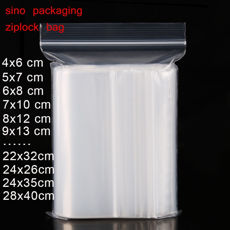 100 Stuks Extra Zware Hersluitbare Plastic Verpakking Tassen Sterke Poly Zip Lock Plastic Rits Clear Zip-Lock Zakken verschillende Maten