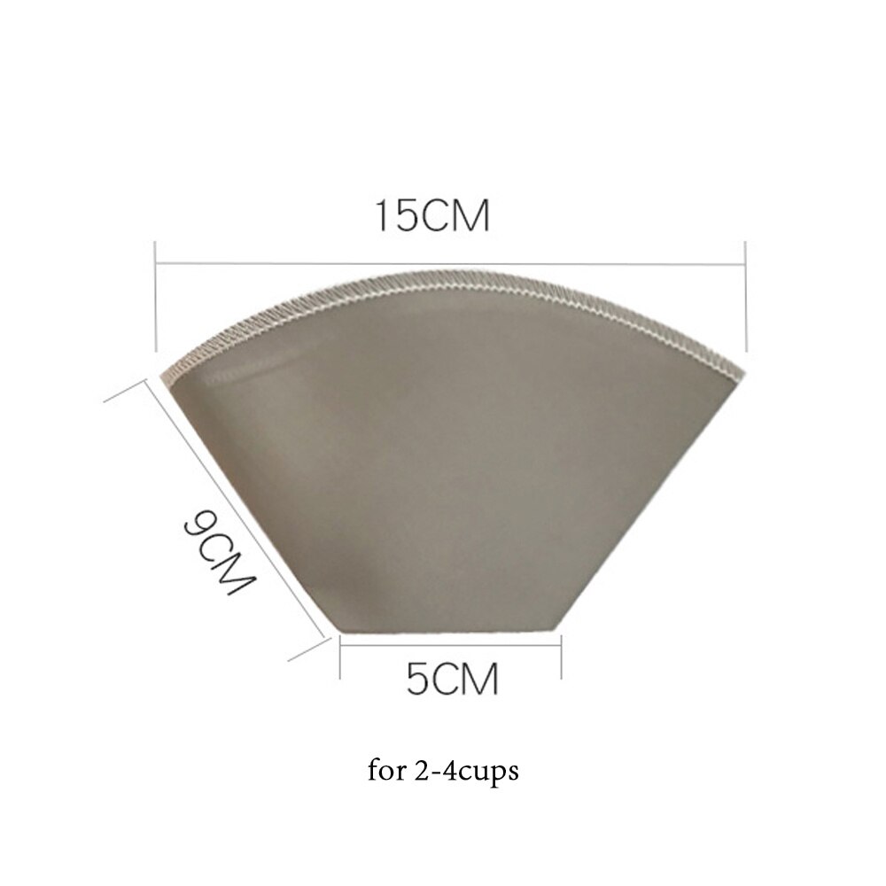 Reusable Pour Over Coffee Filter Mesh Paperless Coffee Filter Stainless Steel Cone Filter 3 To 4 Cup Coffee Drip Filter: U 4CUP