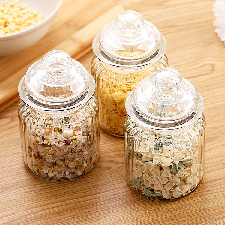 Sealed dry jar of candy box tea box storage tank glass candy jar spice jar kitchen accessories food container