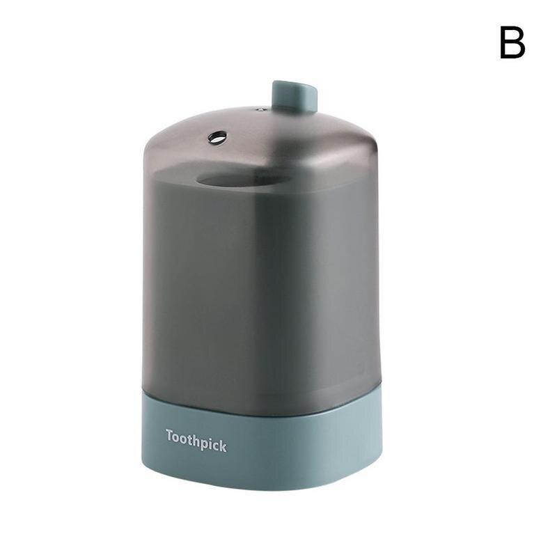 Automatic Toothpick Holder Bamboo Dispenser Toothpick Jar Toothpick Toothpick Dispenser Home Pressure Hand Dispenser Storag K0Y2: Green