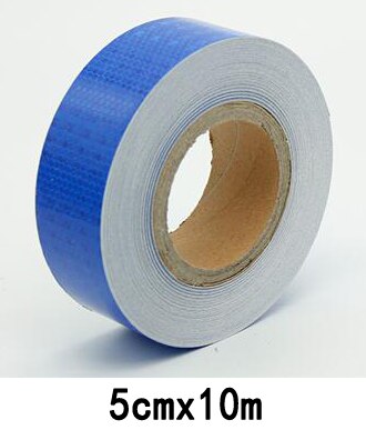 5cm x 10m naklejki odblaskowe rowerowe ostrzeżenie o bezpieczeństwie odblaskowa folia odblaskowa świecąca naklejka bar rower akcesoria: Niebieski