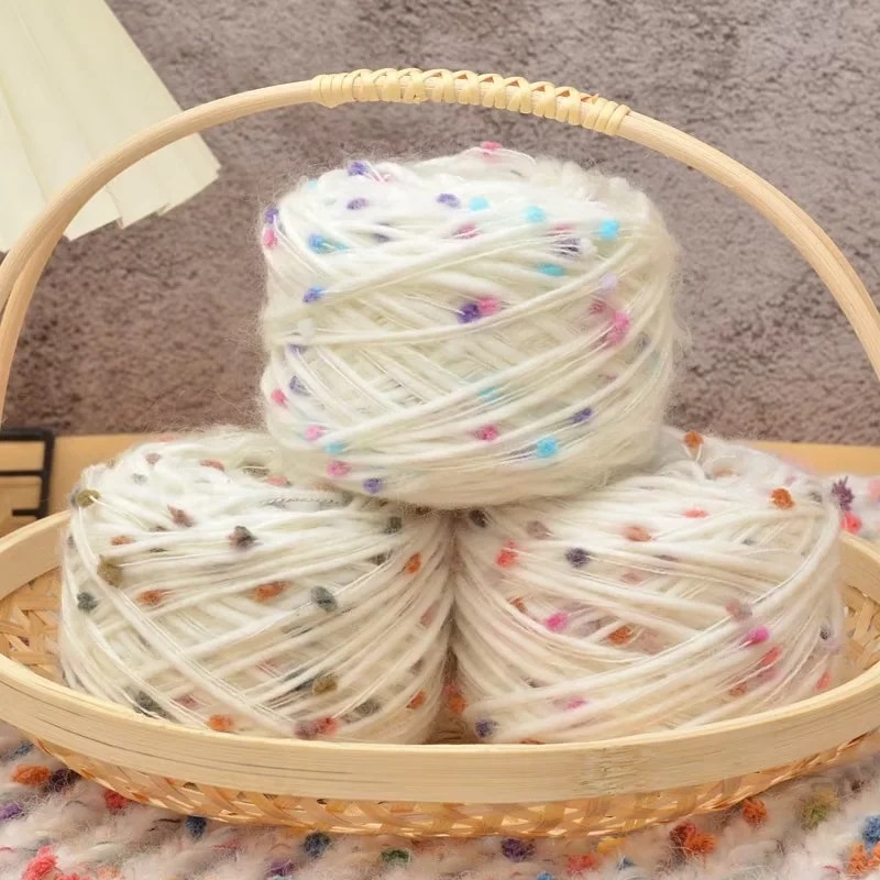 Hilo de lana de punto arcoíris, 50g, tejido a mano, Mohair, hilo de ganchillo, hilo de punto grueso, bufanda DIY, suéter, línea de sombrero blanet, 1 ud.