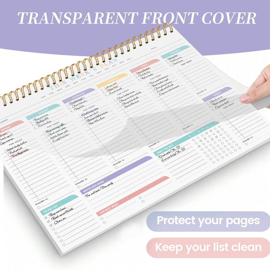 Minimalist Weekly Planner Pad | Undated Schedule Organizer with Habit Tracker & To-Do List | Daily Task Notepad