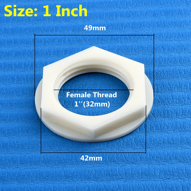2 ~ 100 Uds hilo femenino 1/2 ~ 2 pulgadas plástico blanco Nylon tuerca de sujeción hexagonal jardín Micro riego Pagoda tapa de tornillo accesorio: Plata / 1/2"