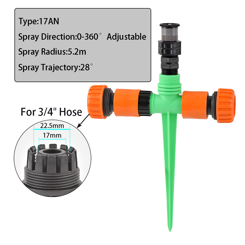 Tuinsproeier 0-360 ° Rotatie Irrigatie Bewateringssysteem Automatische Landbouw Gazon Boerderij Kas Plant Met Plastic Houder: Marineblauw