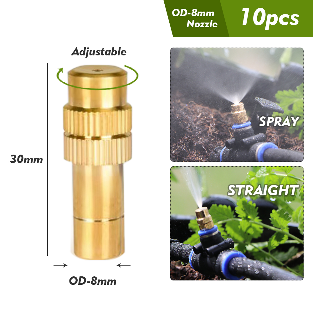 Have 8mm hurtigtilsluttede tågedyser til drivhus, lysthus, plante, forstøvet kunstvanding, landbrug, kølesprøjtesystem, sprinkler: Burgunder