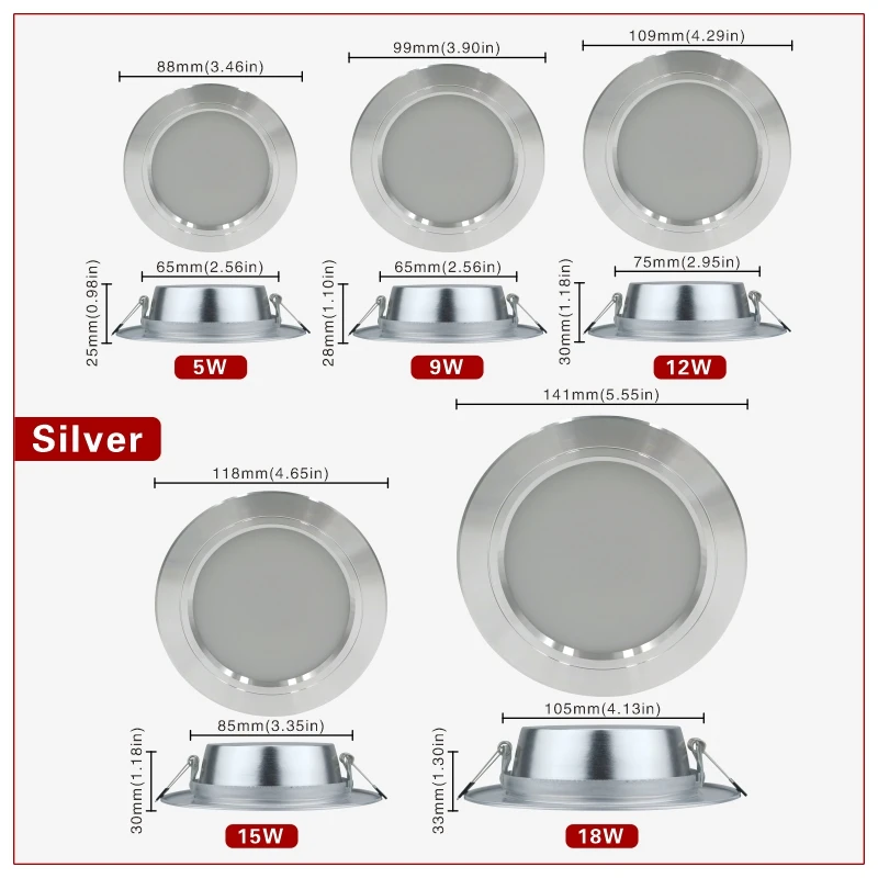 Led Downlight 220V 5W 9W 12W 15W 18W Plafondlamp Verzonken down light Ronde Led-paneel Licht LED Spot light Binnenverlichting: changeable / 15w / Beige