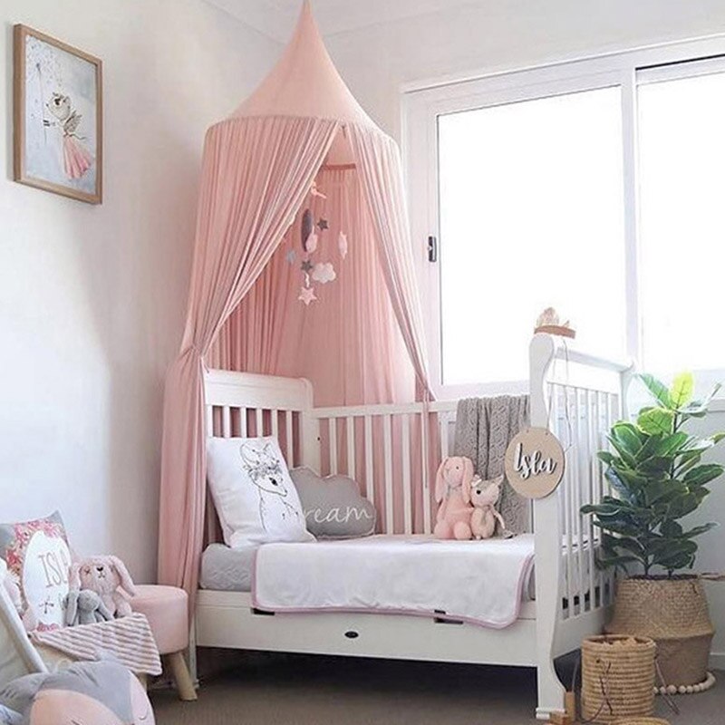 nordisch Stil Baby Bett Baldachin Moskito Netz Vorhang Kinderzimmer Bettwäsche Krippe Netz Hängen Kuppel Zelt Mädchen Prinzessin Spielen Burg